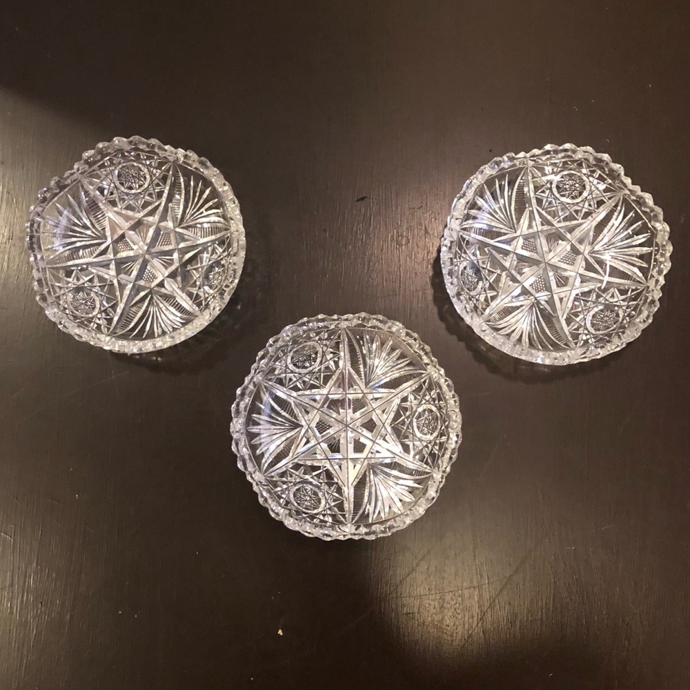 3 Crystal Bowls Excellent Used Condition